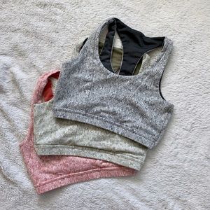 THREE Gymshark Fleur Texture Sports Bras